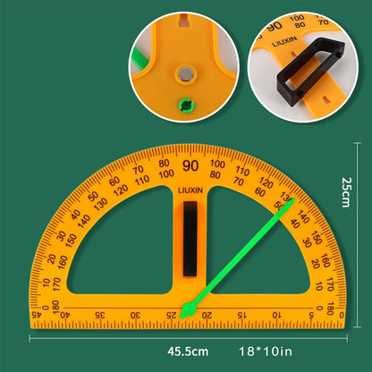 Magnetic Geometry Set on Whiteboard Math Classroom Large Protractor Triangle Ruler Plate Set Compass Drawing Tools for Teacher (3 Pieces)