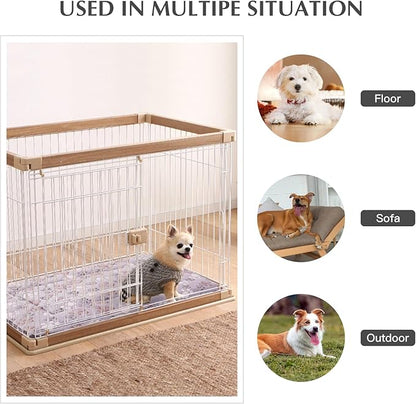 BVAGSS Reversible Dog Crate Pad, Memory Foam Pet Bed Mat, Soft Warm Machine Washable Sleeping Kennel Mattress for Small Medium Dogs XH079 (21''x13''x1.6'',Grey Paw)