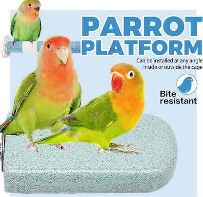 4PCS Bird Beak Grinding Stone,Sandstone Parrot Perch,Bird Parrot Cage Perch Stand Platform Foot Claws Trimmer Chewing Toys,for Small Medium Bird,Budgies, Parakeets, Cockatiels, Conures