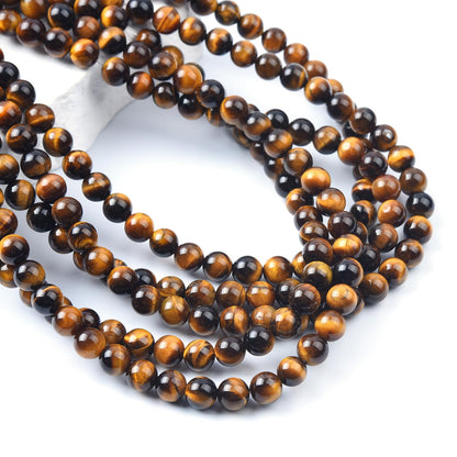 10mm Natural Yellow Tiger Eye Beads Round Gemstone Loose Beads for Jewelry Making (38pcs/Strand)