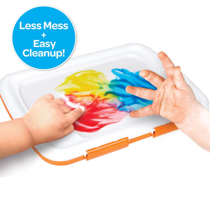 Crayola Mess Free Finger Painting Station – Washable Finger Paint for Toddlers, Spring Arts & Crafts Set, Sensory Activity, Travel Toy, Ages 1+