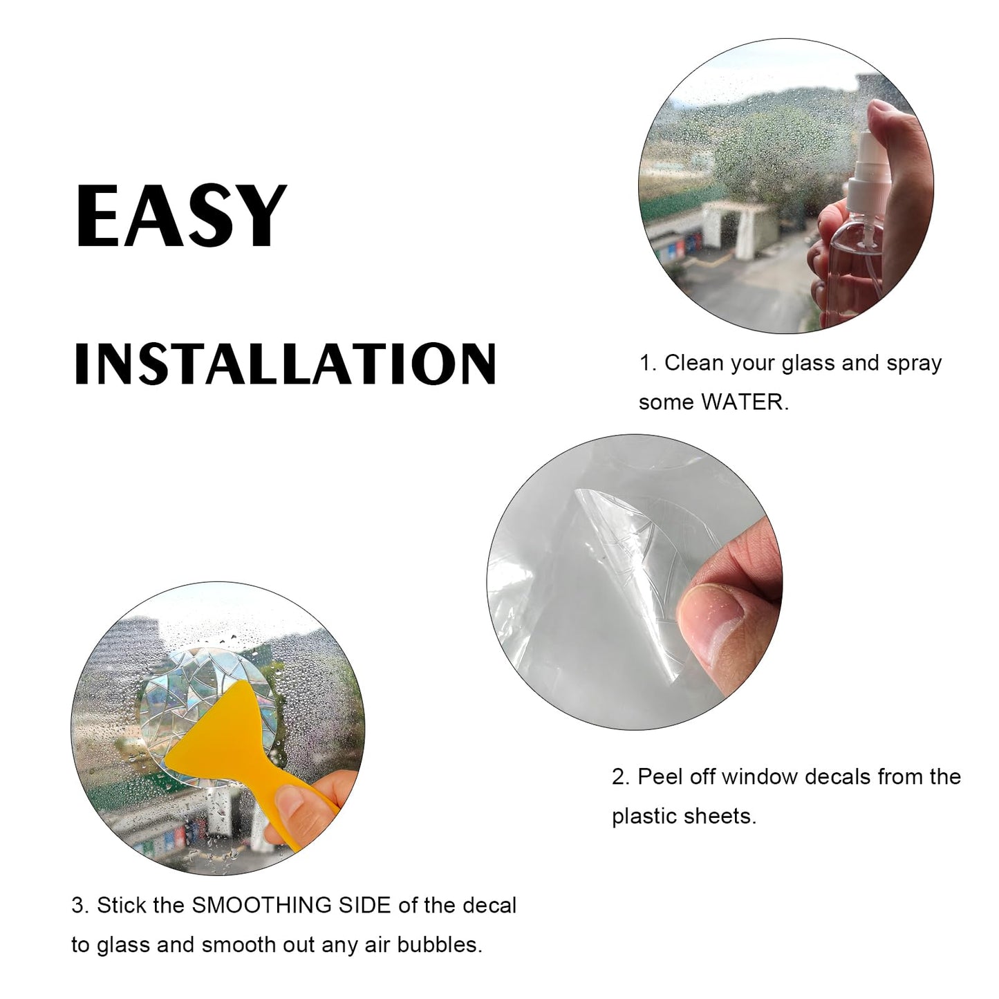 60 Pieces Static Window Clings Anti Collision Window Decals for Bird Strikes, Glass Door Window Stickers, Stop Birds Flying into Windows, Star Style