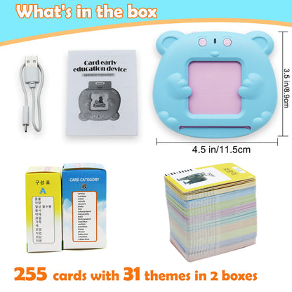 MAYAPHILOS 510 Words English and Korean Talking Flash Cards Bilingual, Educational Toy, Korean Language Learning Toys Pocket Speech for Toddlers