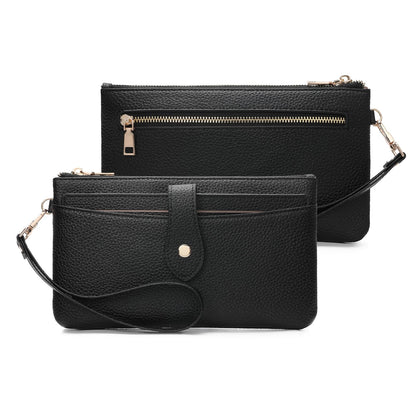 GAEKEAO Wristlet Wallets for Women Clutch Purses RFID Blocking Vegan Leather Card Phone Holder with 10 Card Slots 2 ID Window