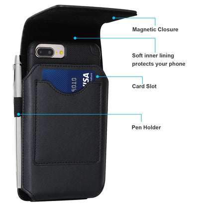 BECPLT Phone Holster for Apple iPhone 17 Pro 16/15/14/13/12/11 Pro Leather Belt Case,Swivel Clip Pouch Holster Belt Clip Case for Galaxy S25 S24 S23 S22 S21 Google Pixel 5 4a 5G 4 LG -Black