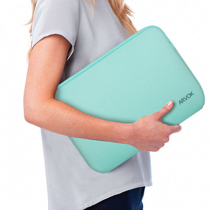 Arvok 11 11.6 12 Inch Laptop Sleeve Case for MacBook Air 12, Water-Resistant Neoprene Notebook Computer Tablet Sleeve, Carrying Bag Cover for Chromebook/HP/Dell/Lenovo/Asus/Acer, Light Green