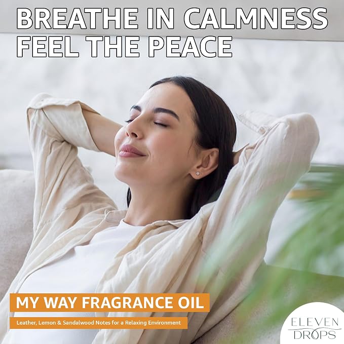 My Way Fragrance Oil | Leather, Lemon & Sandalwood Notes | Long Lasting Scent Reed Diffuser Oil for Home, Office, Hotel, Spa, Car & Linen Spray | Pet Friendly IFRA Compliant, 10 ml
