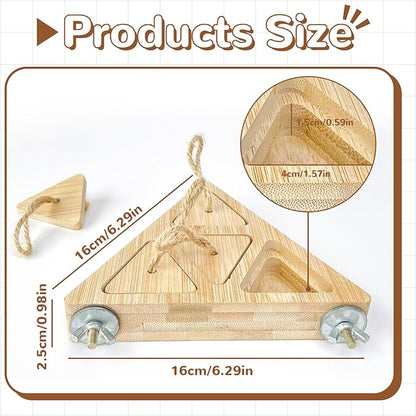 FlidRunest Wooden Bird Foraging Feeder, Interactive Foraging Toys for Parrots, Parrot Chewing Toy, Bird Perches Stand for Parrots, Cockatoo, African Grey, Macaws, Amazon