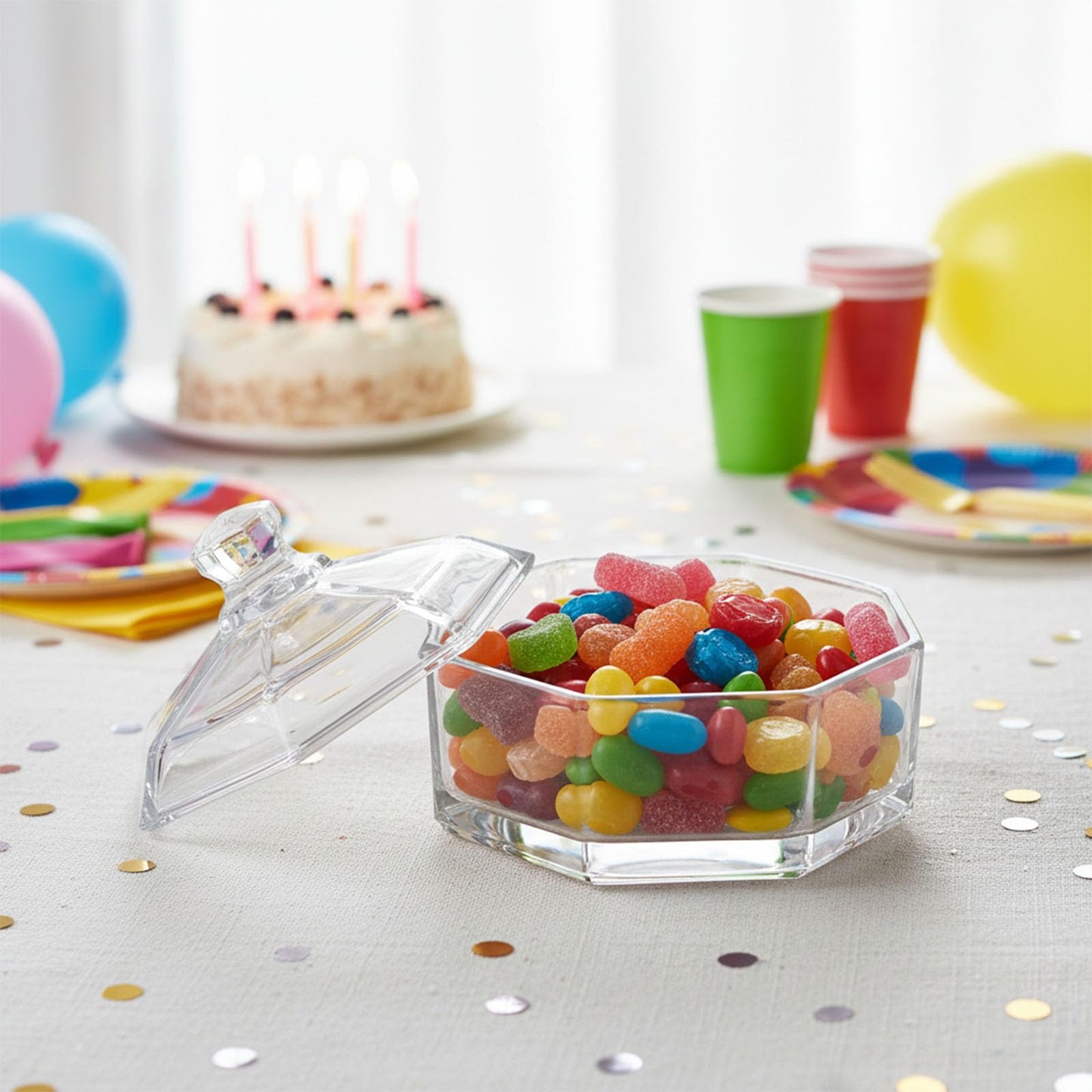 Lolytama Candy Jar,Airtight Candy Containers with lid,Glass Cookie Storage Jar Kitchen Details,Cookie Jar for Honey, Jelly, Wedding Favors, Sauces,Halloween&Christmas Candy Containers Jar