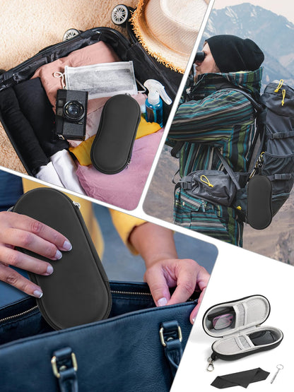CORVIDA Double Glasses Case Hard EVA Shell Dual Eyeglasses Case Travel Sunglasses Organizer Includes Microfiber Cloth & Mini Screwdriver (Black)