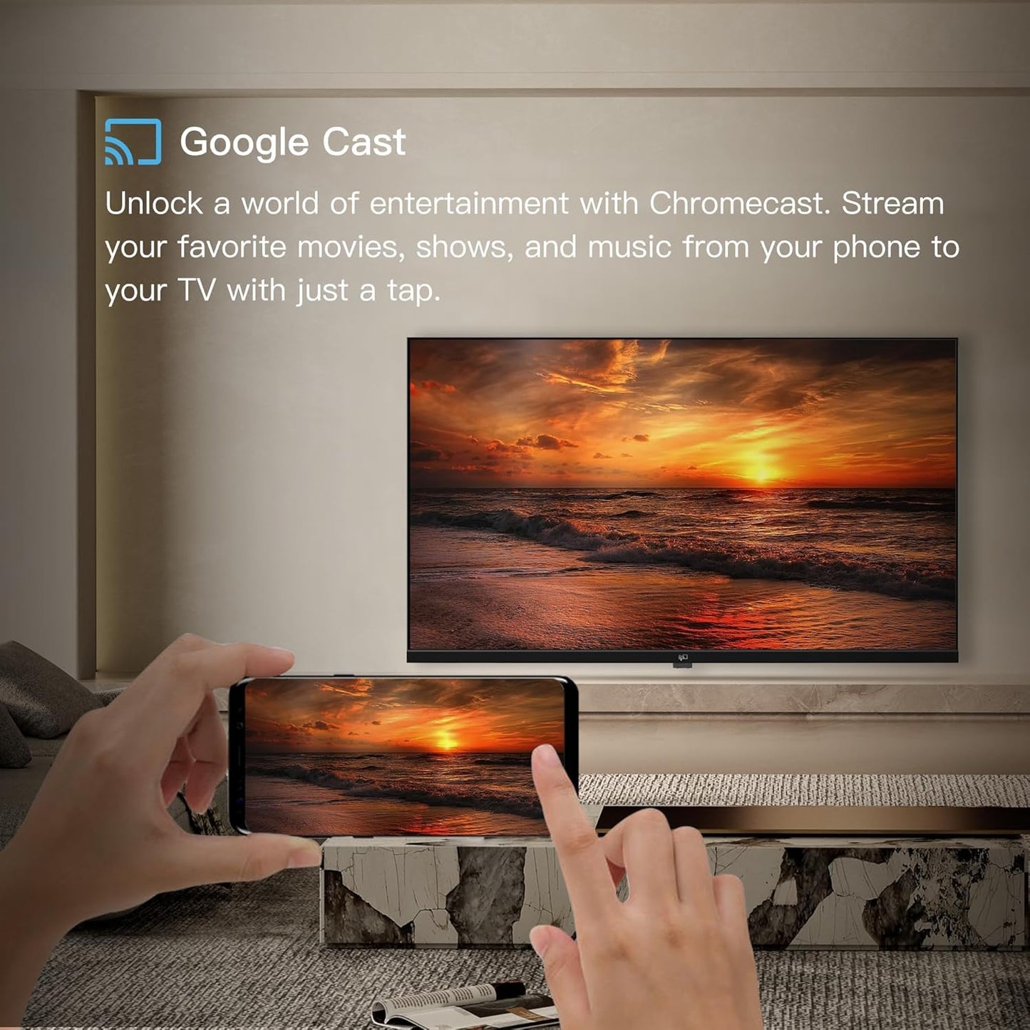 FPD 65 Inch Smart TV, 4K LED Google TV with Google Play Built-in Google Cast, HDR 10, Compatible with Dolby Atmos & Vision MEMC, Voice Assistant Remote, UHD Flat Screen Television (CG65-C3,2024)