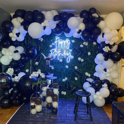 137Pcs Halloween Black & White Balloon Garland Arch Kit with Checkered Mylar Balloons for Spooky Halloween Party Decorations, Haunted House Setup