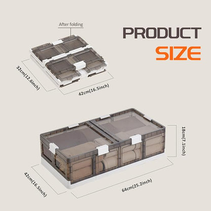 Under Bed Storage Containers with Wheels - Stackable, Foldable Plastic Storage Boxes with Lids for Clothes, Shoes, Blankets - Perfect for Bedroom Organization and Dorms (1 Pack-25.2''x16.5''x7.1'')