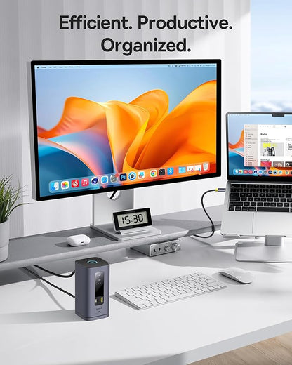 Baseus SpaceMate(MAC) Docking Station, USB C Docking Station 3 Monitors with 4K HDMI, 10Gbps USB Ports, 100W PD, Gigabit Ethernet, Audio, Laptop Docking Station for Mac & Win