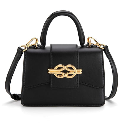 Milan Chiva Small Top Handle Purses for Women Mini Satchel Crossbody Bag Elegant Trendy Square Bag Designer Handbag MC-415BK