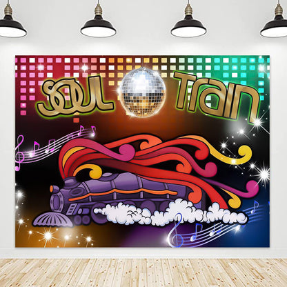 Qian 10x8FT 70's and 80's Disco Dancing Prom Party Decor Photo Background 70's Theme Photography Backdrop Neon Glow Photo Background Studio Props Banner