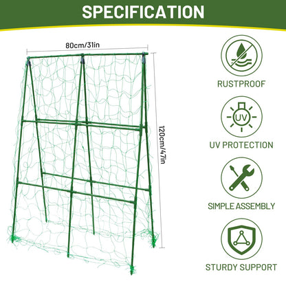 PHENEAHILL Compact A-Frame Plant Trellis for Peas, Beans & Small Climbing Plants - Rust-Resistant, Easy to Assemble, Lightweight Steel, Ideal for Raised Beds & Container Gardens(31" W x 47" H)
