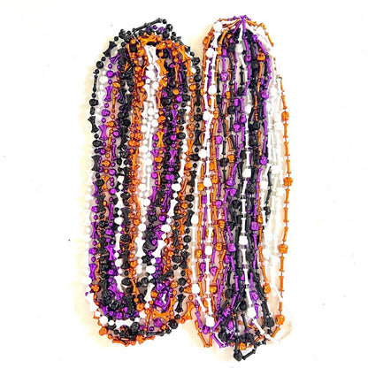 YSPPF 102 Pcs with 5 Styles Halloween Themed Set Beads Necklaces Orange Black Purple White Halloween Pirate Festival Bead Necklaces Party Supplies