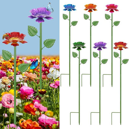 6 Pack Bee Watering Station - Flowers Butterfly Feeder, Bee Water Feeders for Outside, Metal Garden Decor, Bee Baths for Garden Yard Patio