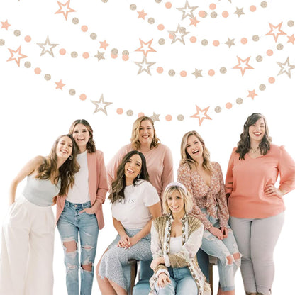 Rose-Gold Peach Star Party-Decoration Garland Lasting Surprise