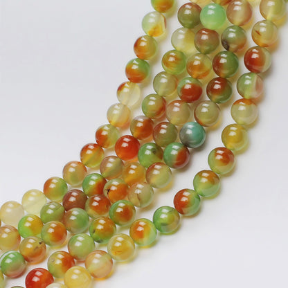MJDCB Natural Peacock Agate Beads Red Green Agate Beads Round Stone Beads for DIY Necklace Bracelat Jewelry Making Strand 15" (12mm)