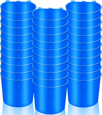 30 Pcs Chicken Coop Feeder Water Cup,8 oz Cage Cups Chicken Feeder Waterer, Cage Cups Birds Hanging Feeders, Chicken Feeder Water Bowl for Parakeet Poultry Pigeon Bunny Wire Cage (Blue)