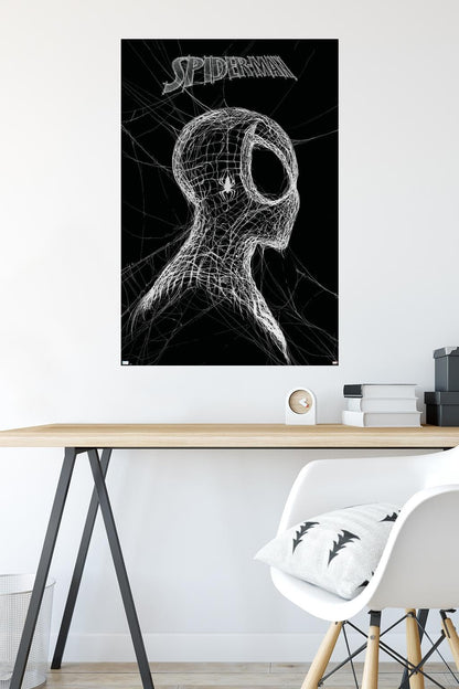 Marvel Spider-Man: World Of Webs - Black And White Wall Poster, 34L" x 22.4W", Premium Unframed Version