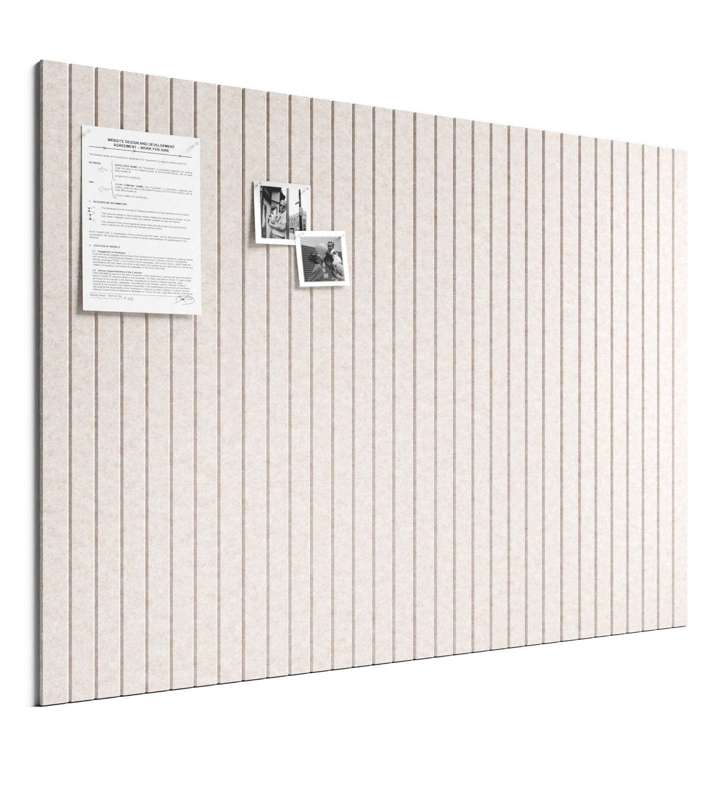 Bumusty Large Cork Board Alternative-48 x 36" Felt Bulletin Board Tiles, with 30 Pushpins, 70 Adhesive Tabs, Fine-Stripe 12-Pack, Cork Boards for Office Push Pin Board Felt Board-Oatmeal