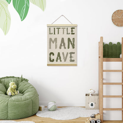 mermermu Little Man Cave Poster Hanger Frame, Green Posters Canvas Wall Art for Toddlers Boys Room Bedroom Playroom Nursery Decor, 12x16 Inches -013