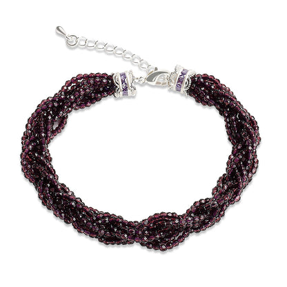 Oilcnik Purple Healing Crystal Charm Bracelet – Trendy Adjustable 7–10″ Dainty Jewelry, Perfect Friendship Bracelet & thoughtful gifts for women.