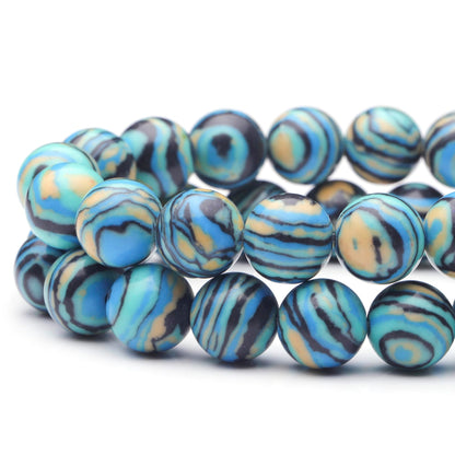 Youngbling Natural Gemstone Beads for Jewelry Making,6mm Blue Malachite Polished Round Smooth Stone,Genuine Real Stone Red Beads for Bracelet Necklace 15 Inch(Blue Malachite,6mm)