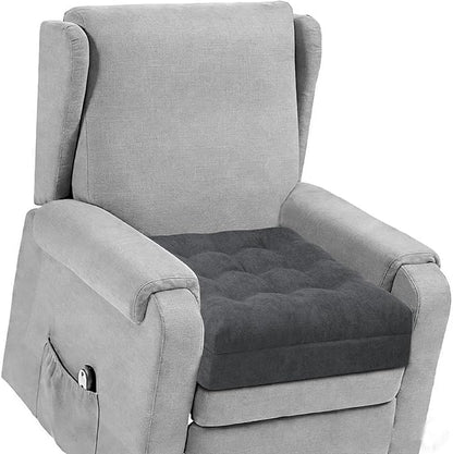 TANYOO Recliner Seat Cushion for Elderly - Patented Dual Design for Sagging Recliner Replacement & Easy Get Up, Booster Cushion Relieves Back Pain from Sofa, Couch, Chair 20x20x5 Inches Dark Grey