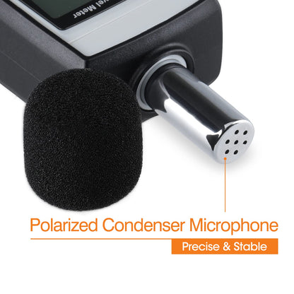 Decibel Meter Sound Level Reader 30-130dB(A), Hand-held Sound Noise Meter, Digital Noise Meter Decibel Monitoring Tester Calibrated Audio Noise Volume Measuring Tool