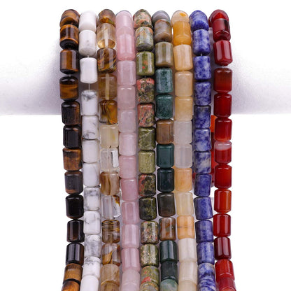 BEADIA Natural Indian Agate Cylinder Stone Loose Semi Gemstone Beads for Jewelry Making 10mmx14mm 38cm