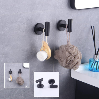 GERZWY Bathroom Matte Black Coat Hook SUS 304 Stainless Steel Single Towel/Robe Clothes Hook for Bath Kitchen Contemporary Hotel Style Wall Mounted 2 Pack AG1107B-BK