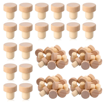 100Pcs Wine Corks T Cork Plugs for Wine Cork Stopper Reusable Corks Wooden and Rubber Stopper