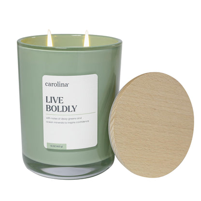 Carolina Live Boldly 16 oz Scented Candle, 2 Wick Wellness Relaxing Candle, 60H Burn Time, Ideal for Creating a Welcoming Home - Made in The USA