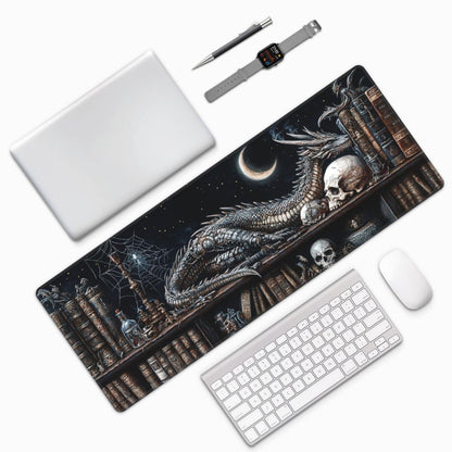 Mystical Dragon Mouse Pad 31.5 X 11.8 Inch Big Desk Rubber Base Stitched Edges Keyboard Pad XXL Mouse Mat for Home Game and Office