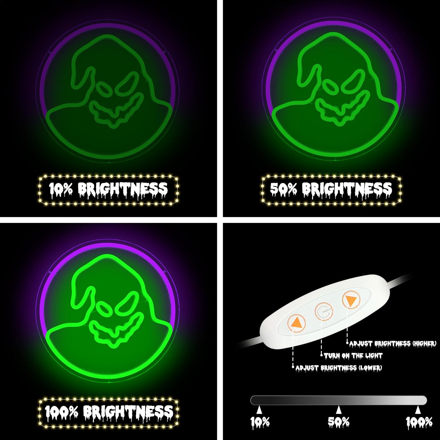 FuugZze Halloween Neon Sign Halloween Neon Lights for Bedroom Ghost Led Signs for Christmas Birthday Presents