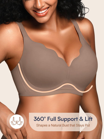 Wireless Jelly Bras for Women No Underwire with Support - S-2XL Seamless Bralettes Everyday Comfort Tshirt Padded Bra