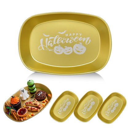 FREECOZYER 3pcs Halloween Candy Dish, Serving Tray, Halloween Platter Pumpkin Candy Bowl Table Decorations for Party Trick or Treat Decor (Pumpkin 3 Pack)