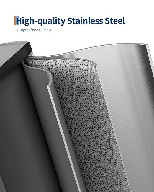 Garvee 2-in-1 Kitchen Trash and Recycle Combo, 30L (2 x 8 Gal) Stainless Steel Step Trash Can with Soft-Close Lid, Dual Compartment Garbage Bin for Kitchen