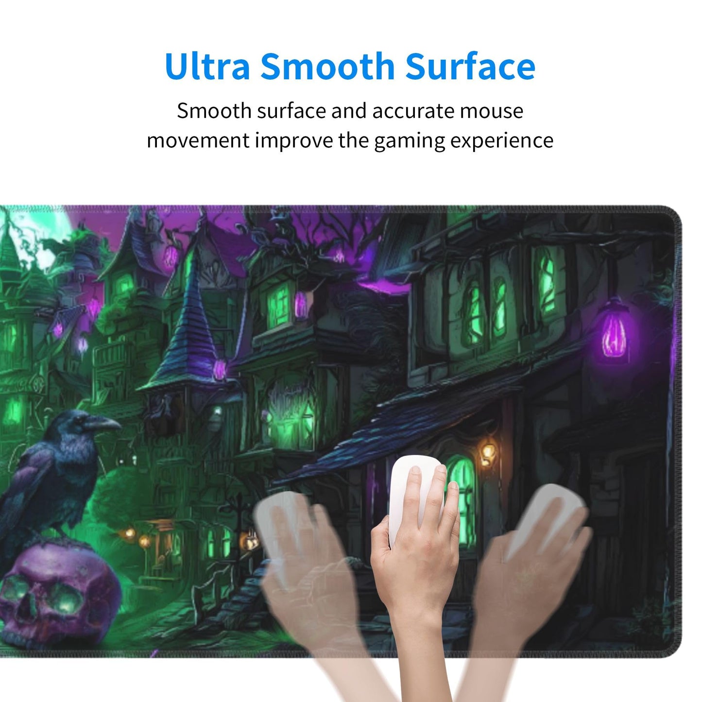 Halloween Mouse Pad Extended Large Gaming Mouse Pad XL Stitched Edges for Gamer Home Office 31.5 X 11.8 Inch