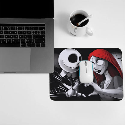 Jack and Sally Gift Carnival Halloween Mouse Pad for Women Girls Movie Mouse Pads for Friend (Jack and Sally Black MP)