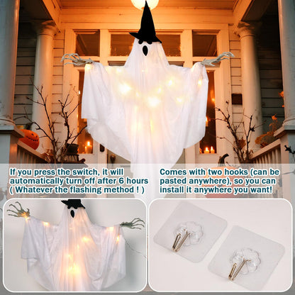 Easy Joy Ghost Decor Halloween Decorations Large Hanging Swing Ghost Halloween Decor for Outdoor Indoor