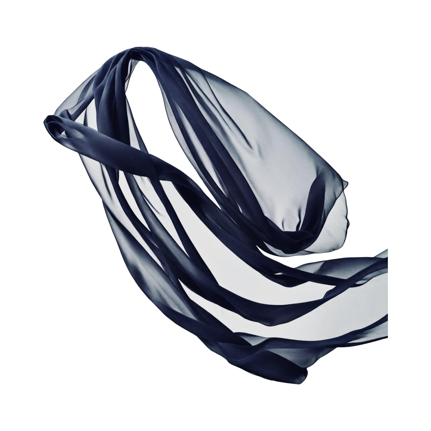 FabricLA Chiffon Fabric for Wedding & Halloween Decor - Sheer Drapery for Arbor, Arch, Canopy, Table Chair Backdrops with Event Styling & DIY Crafts - Navy Dark, 10 Yard Pre Cut