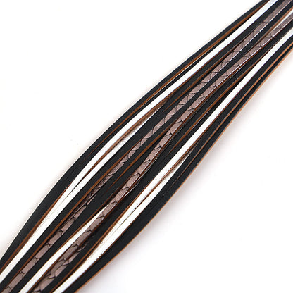 hotoo Boho Leather Bracelets for Women Black Wrap Bracelet Cuff Handmade Stackable Layered Chunky Colored Men Wristbands Christmas