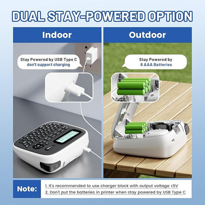Label Maker Machine with-Tape, Label Maker Waterproof-Labels, Portable Labeler Machine with Keyboard, D210S Label Maker Multiple Symbols for Home Small Business Kids Teachers School Supplies