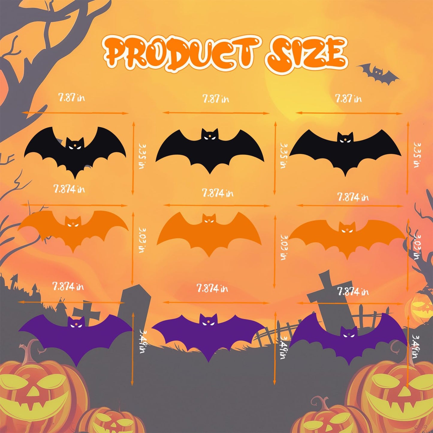 YQUQWN 46 PCS Halloween Bat Hanging Swirl Decorations Black Orange Purple Flying Vampire Bat Ceiling Decor for Kids Halloween Party Door Office Party Supplies