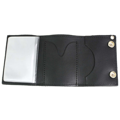 Milwaukee Leather Men's Genuine Leather Tri-Fold Biker Wallet w/Anti-Theft Stainless Steel Chain - 4 Inch